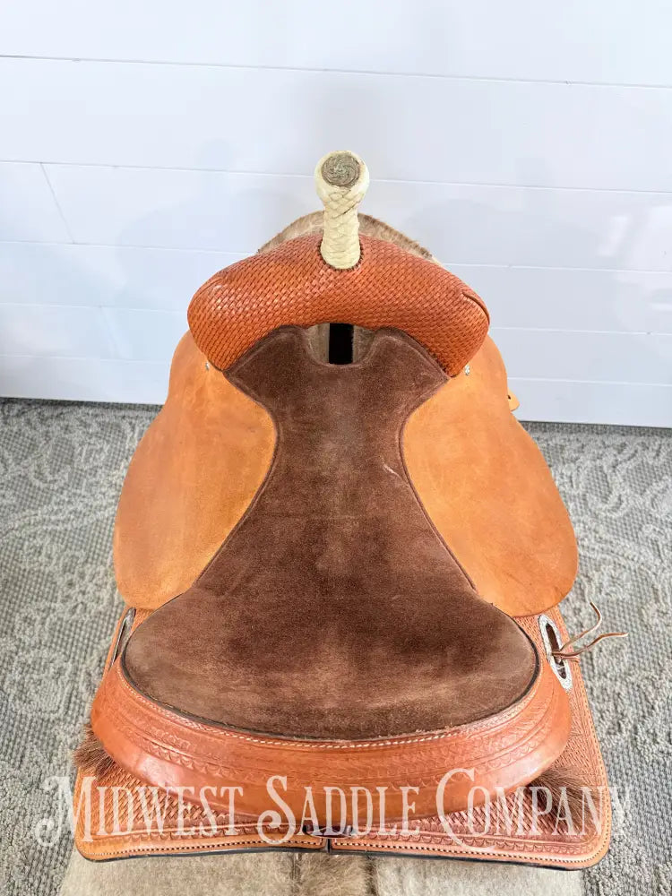 16” Circle Y Western Barrel Saddle Wide Tree FQHB 7” Gullet - 16” / 7” - Western Saddle
