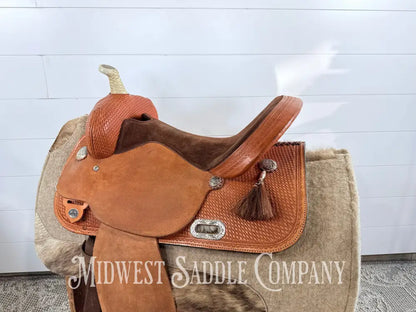 16” Circle Y Western Barrel Saddle Wide Tree FQHB 7” Gullet - 16” / 7” - Western Saddle