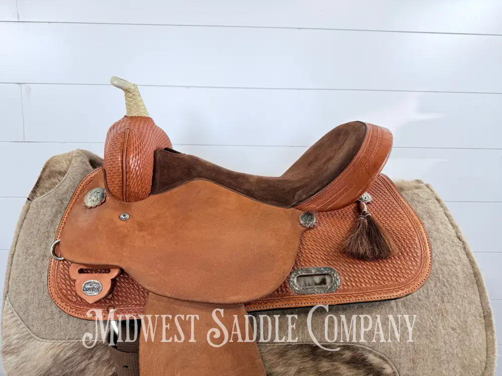 16” Circle Y Western Barrel Saddle Wide Tree FQHB 7” Gullet - 16” / 7” - Western Saddle