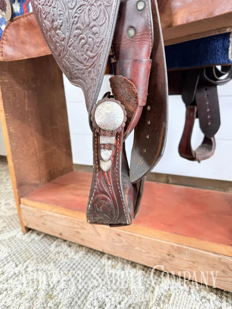 16” Circle Y Western Equitation Silver Show Saddle Dark Oil 6.5” Gullet - Western Saddle