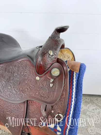 16” Circle Y Western Equitation Silver Show Saddle Dark Oil 6.5” Gullet - Western Saddle