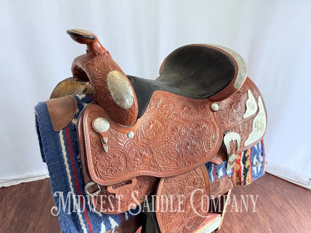 16” Circle Y Western Silver Show Saddle Light Oil Regular Tree