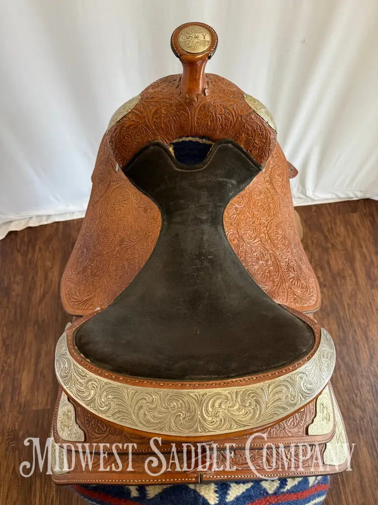 16” Circle Y Western Silver Show Saddle Light Oil Regular Tree