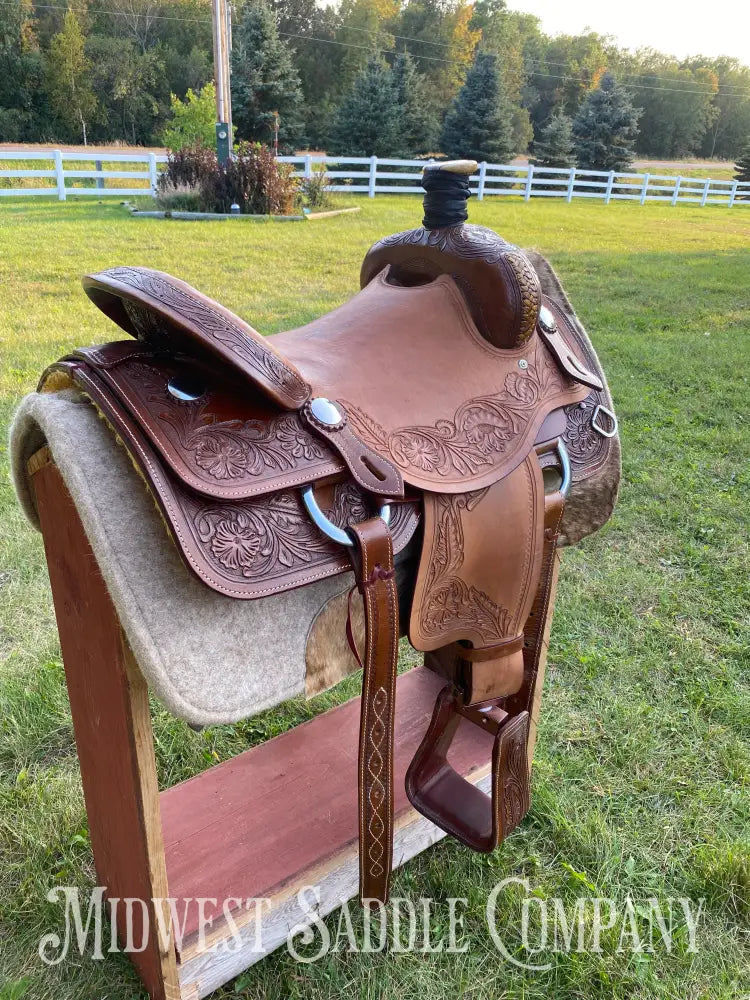 16” J.c. Martin Western Ranch Saddle - Floral Tooling