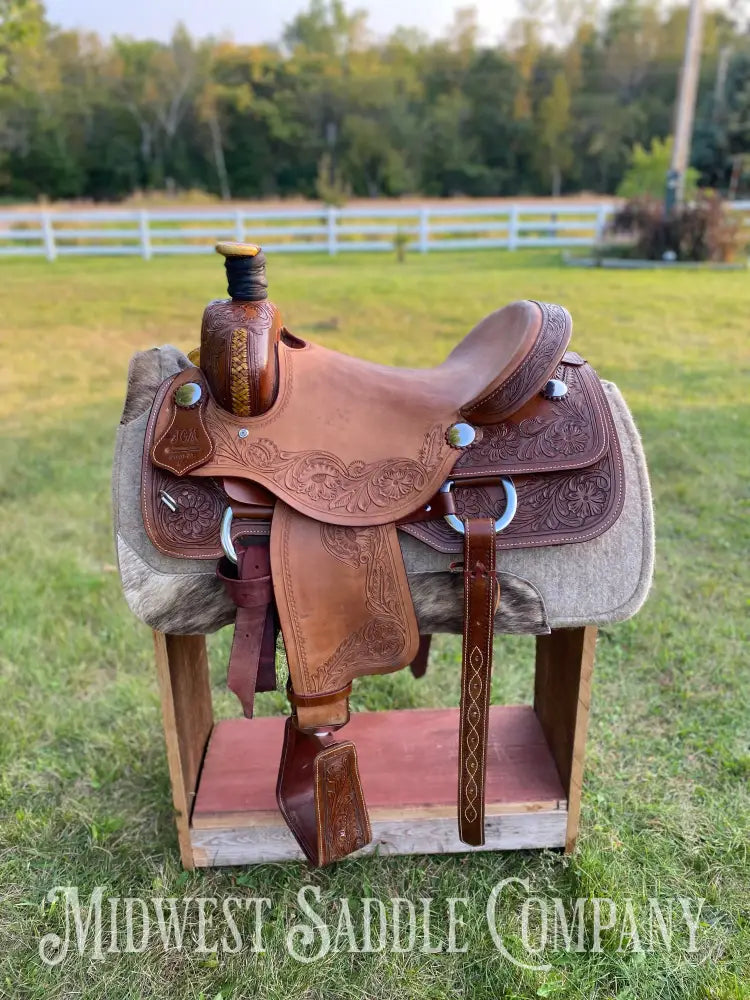 16” J.c. Martin Western Ranch Saddle - Floral Tooling