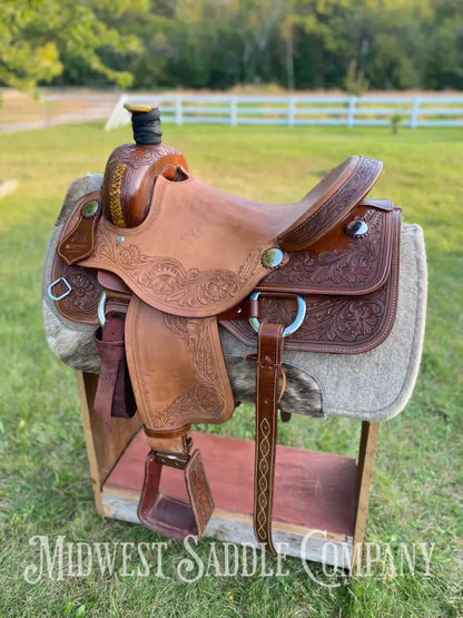 16” J.c. Martin Western Ranch Saddle - Floral Tooling