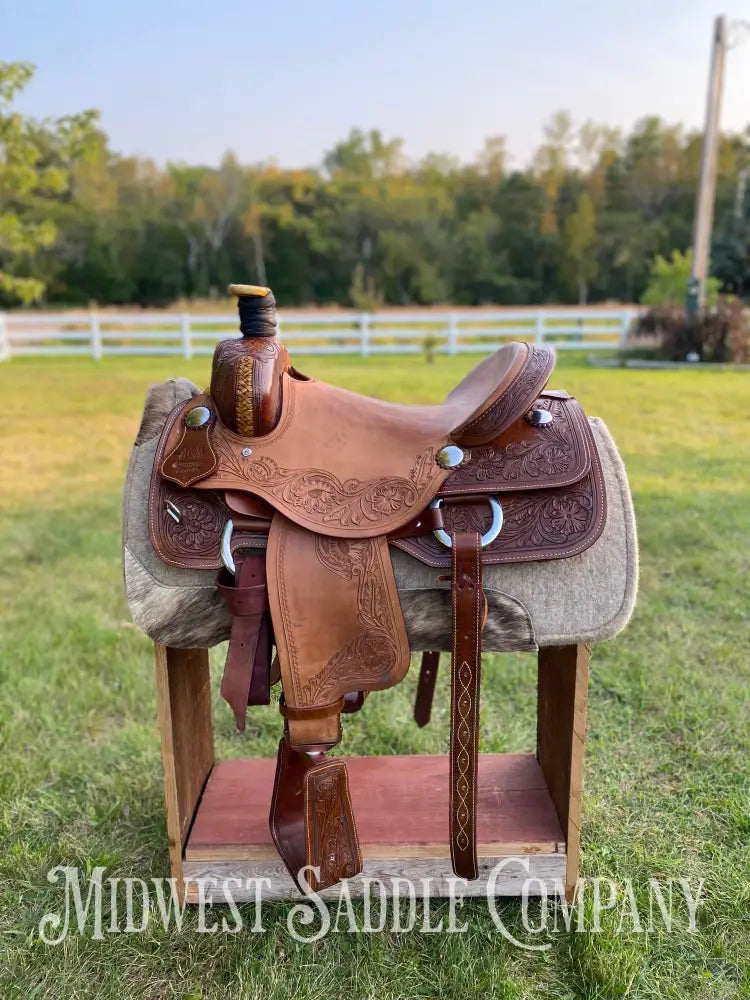 16” J.c. Martin Western Ranch Saddle - Floral Tooling