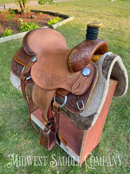 16” J.c. Martin Western Ranch Saddle - Floral Tooling
