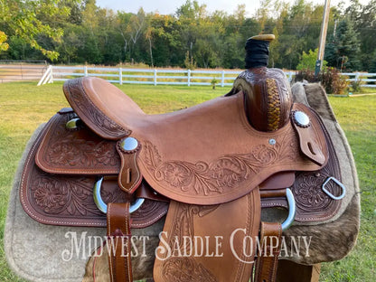 16” J.c. Martin Western Ranch Saddle - Floral Tooling