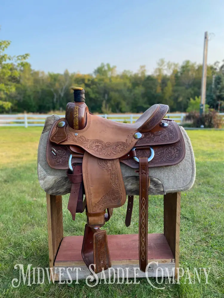 16” J.c. Martin Western Ranch Saddle - Floral Tooling