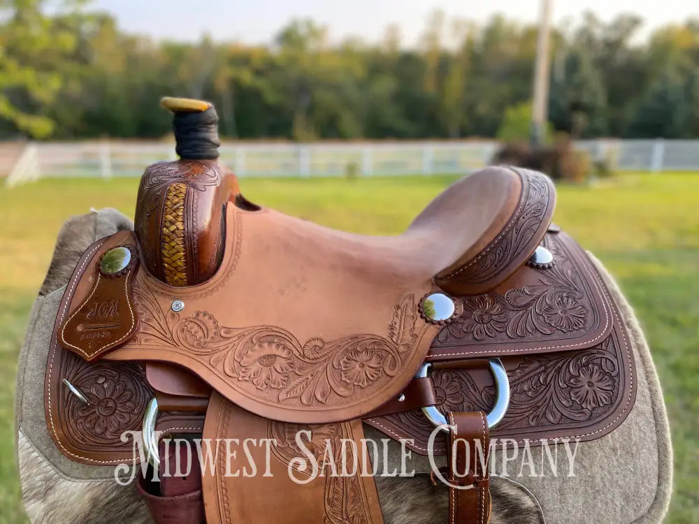 16” J.c. Martin Western Ranch Saddle - Floral Tooling