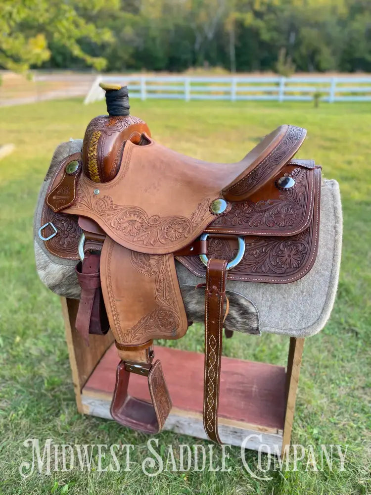 16” J.c. Martin Western Ranch Saddle - Floral Tooling