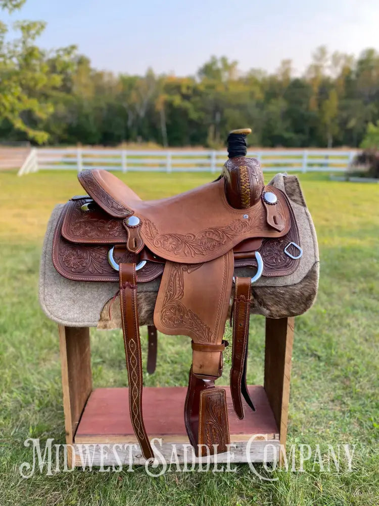 16” J.c. Martin Western Ranch Saddle - Floral Tooling