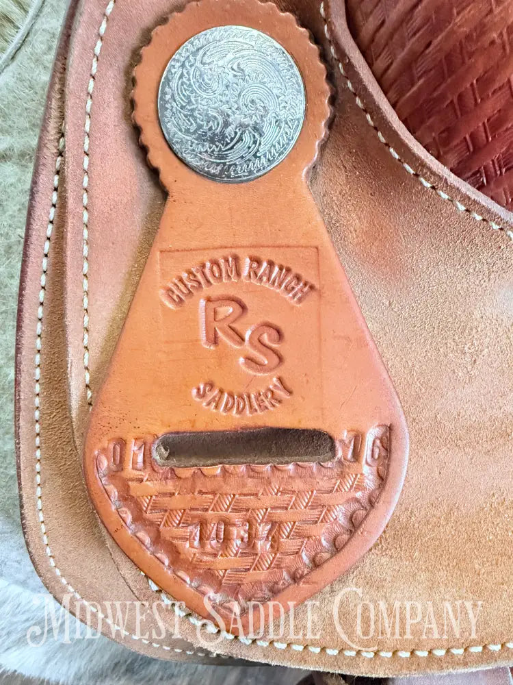 16” RS Saddlery Custom Western Ranch Horse Saddle Oak Leaf Basketweave Tooling Western Saddle