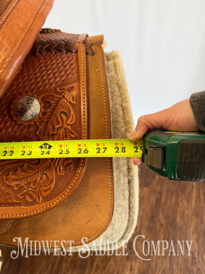 16” RS Saddlery Custom Western Ranch Horse Saddle Oak Leaf Basketweave Tooling Western Saddle