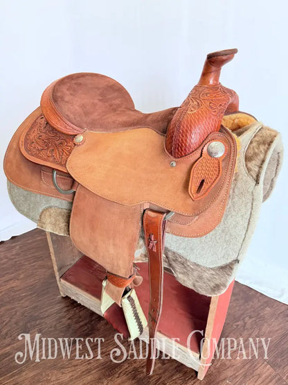 16” RS Saddlery Custom Western Ranch Horse Saddle Oak Leaf Basketweave Tooling Western Saddle