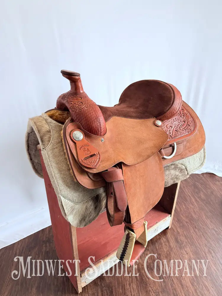 16” RS Saddlery Custom Western Ranch Horse Saddle Oak Leaf Basketweave Tooling Western Saddle