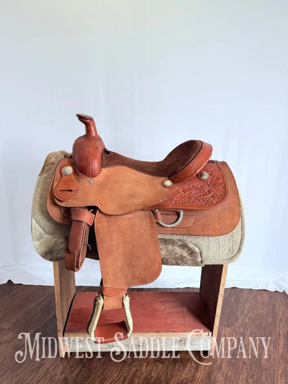 16” RS Saddlery Custom Western Ranch Horse Saddle Oak Leaf Basketweave Tooling Western Saddle