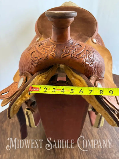 16” RS Saddlery Custom Western Ranch Horse Saddle Oak Leaf Basketweave Tooling Western Saddle