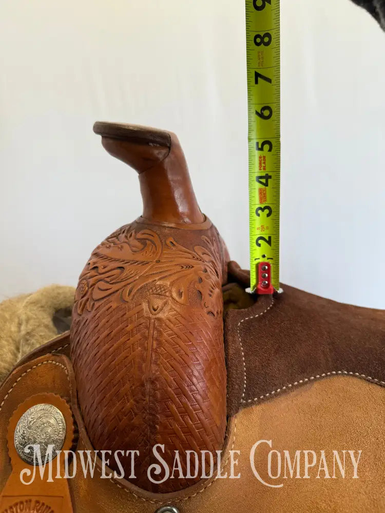 16” RS Saddlery Custom Western Ranch Horse Saddle Oak Leaf Basketweave Tooling Western Saddle