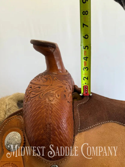 16” RS Saddlery Custom Western Ranch Horse Saddle Oak Leaf Basketweave Tooling Western Saddle
