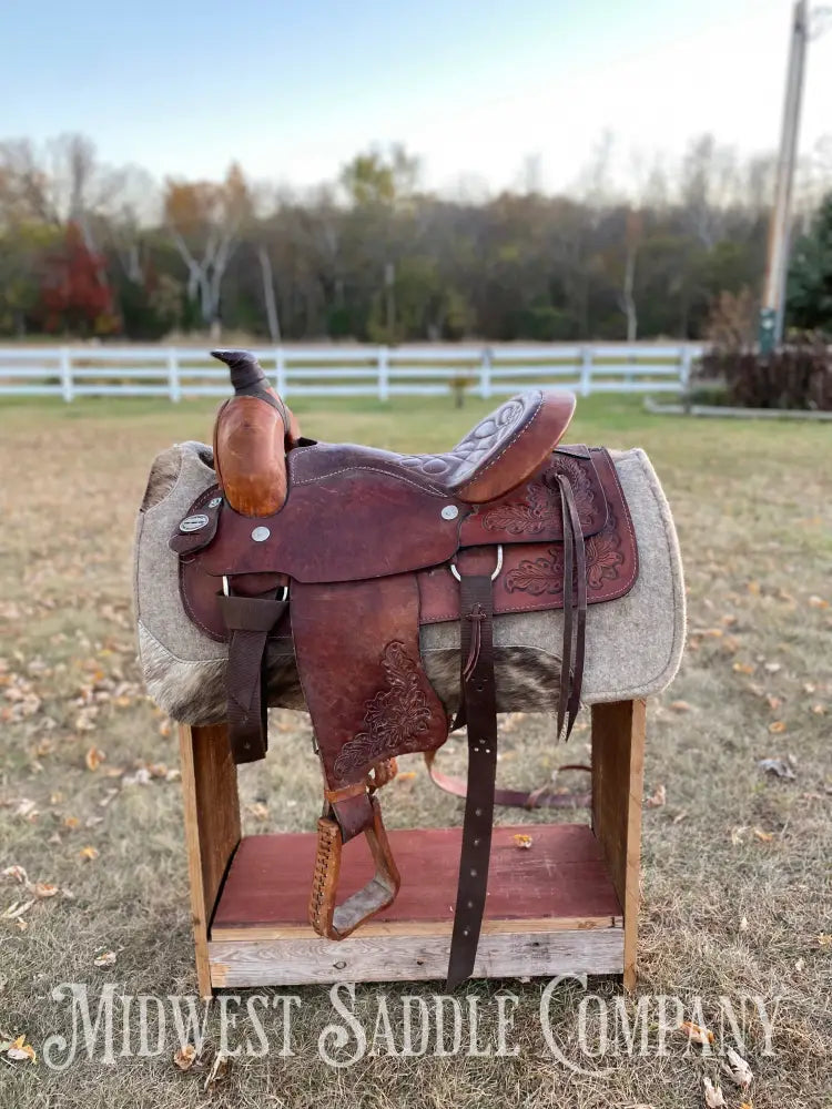 16” Three Bar Saddlery Western Roping Saddle