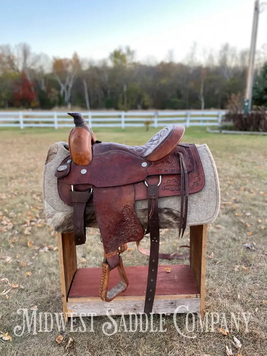 16” Three Bar Saddlery Western Roping Saddle
