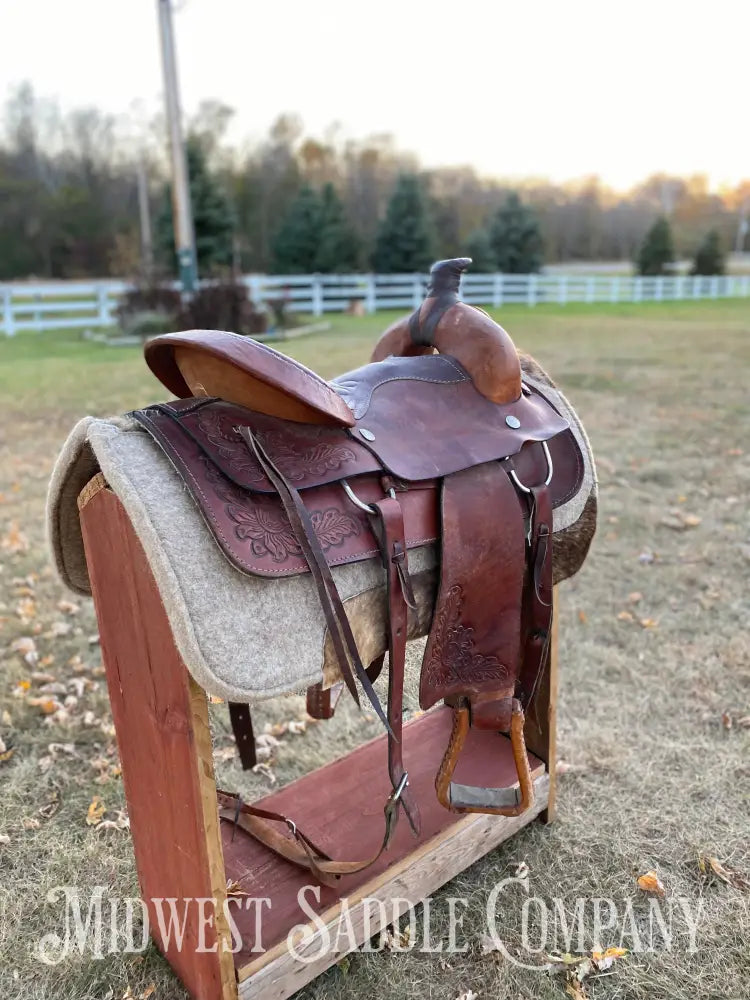 16” Three Bar Saddlery Western Roping Saddle