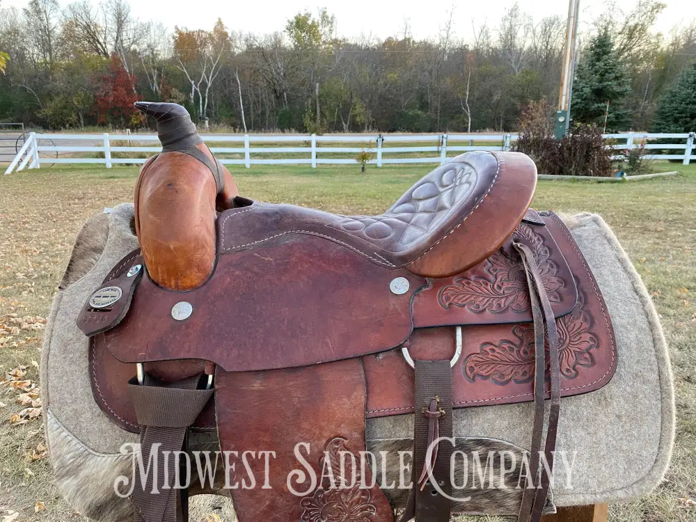 16” Three Bar Saddlery Western Roping Saddle