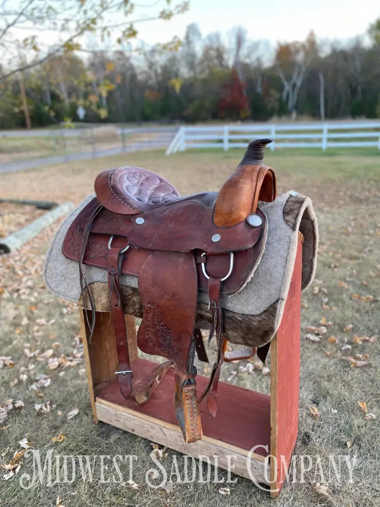 16” Three Bar Saddlery Western Roping Saddle