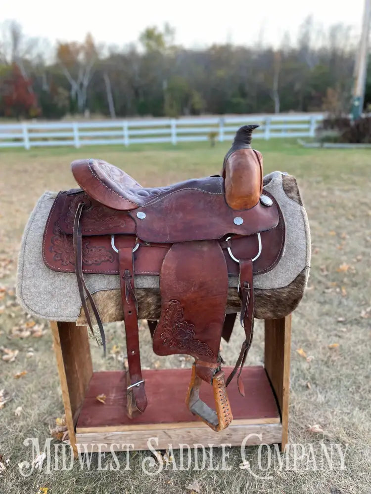 16” Three Bar Saddlery Western Roping Saddle