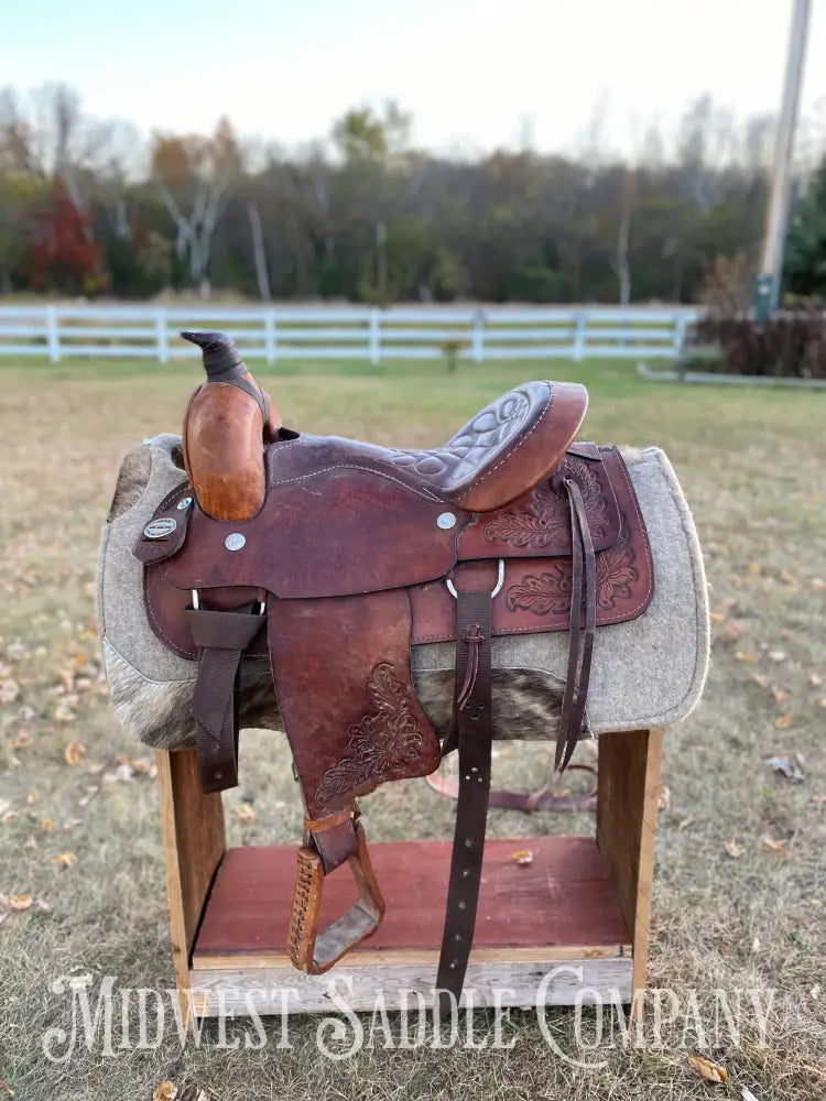 16” Three Bar Saddlery Western Roping Saddle