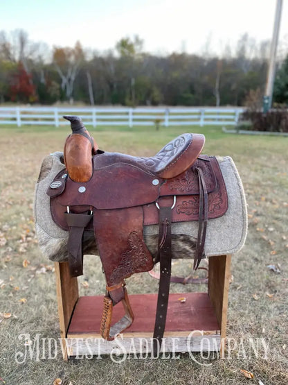 16” Three Bar Saddlery Western Roping Saddle