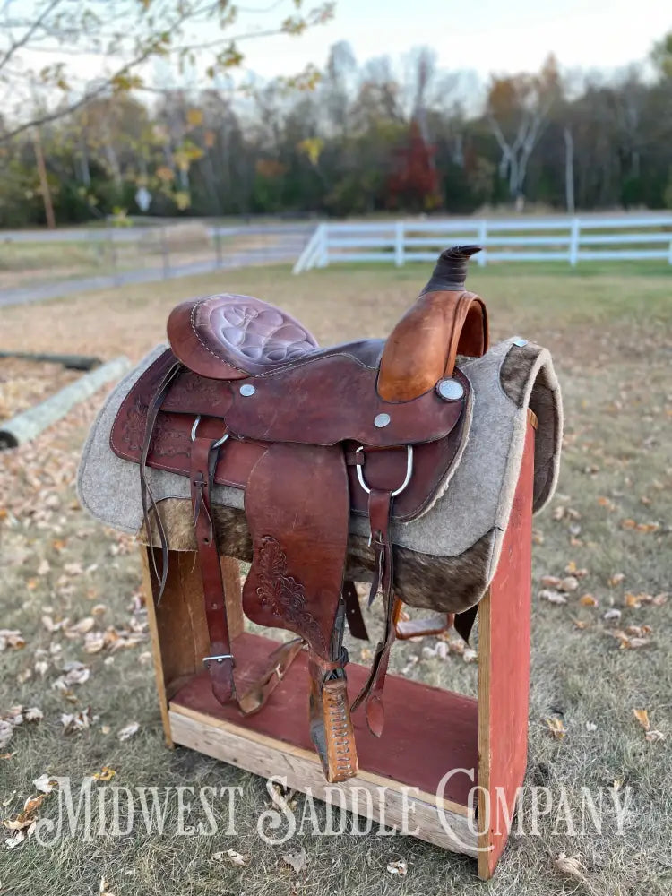 16” Three Bar Saddlery Western Roping Saddle