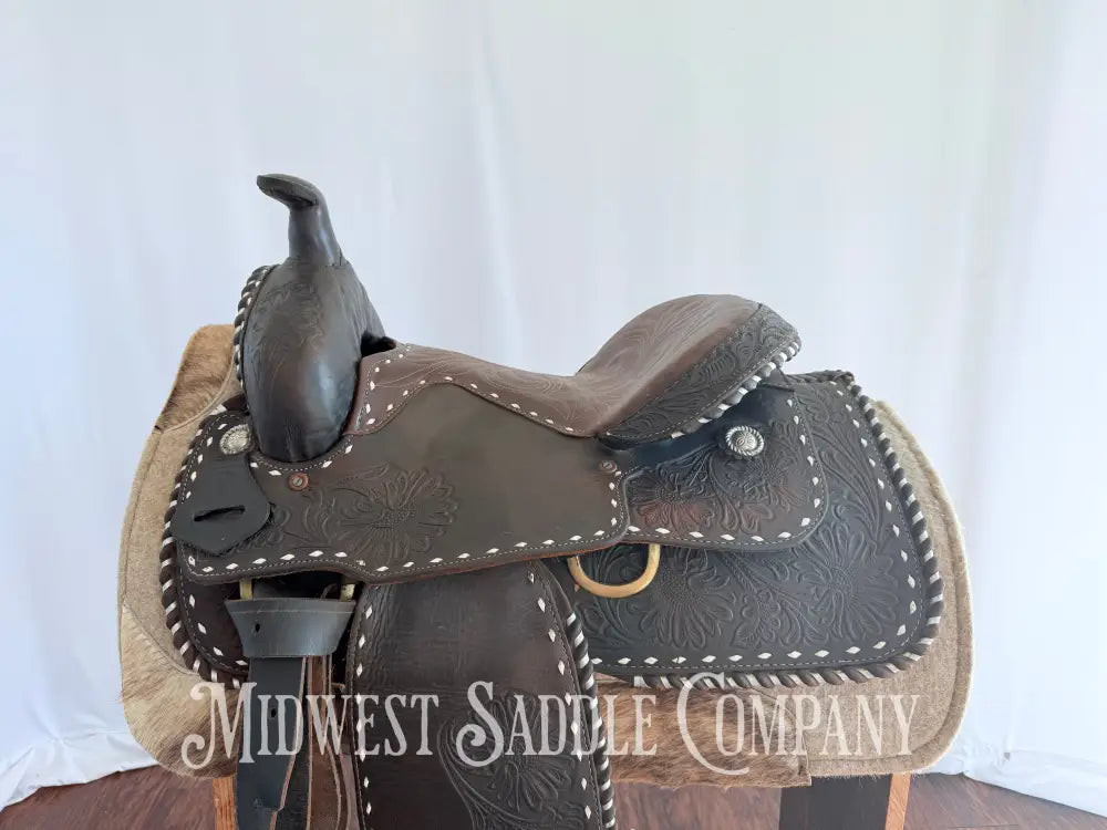 16” Western Buckstitch Ranch Saddle Floral Tooling Western Saddle