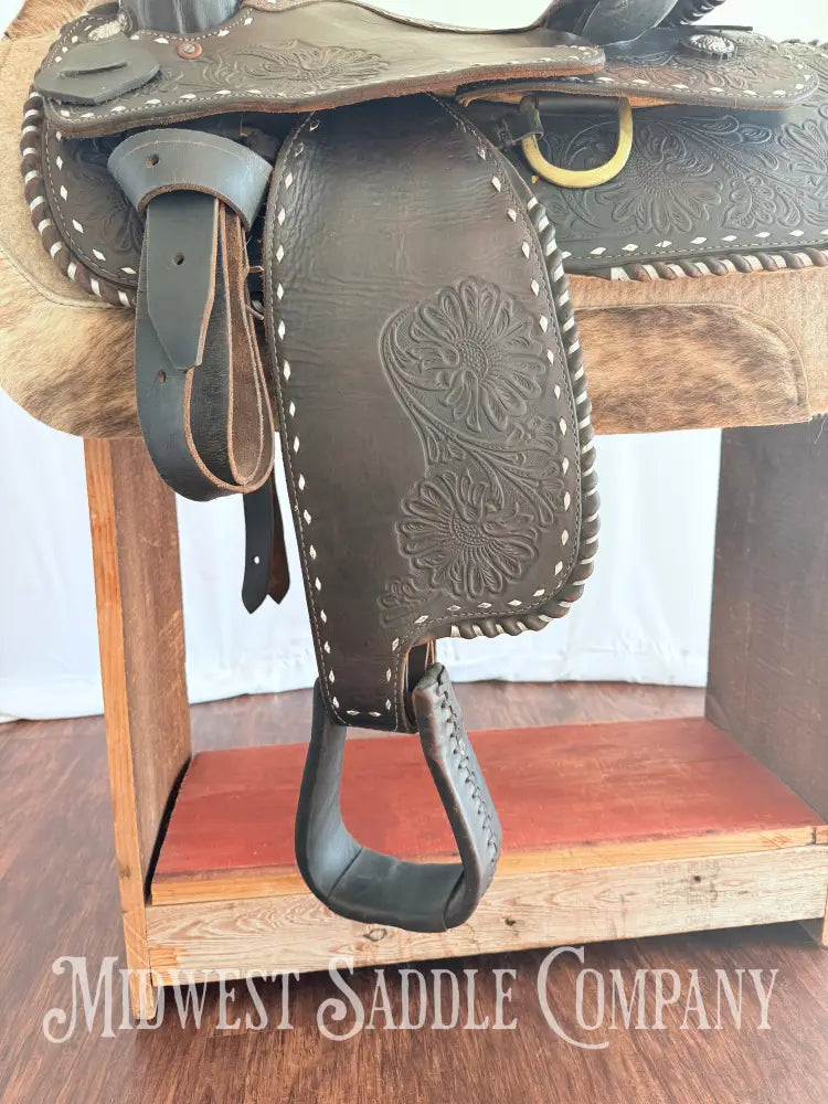 16” Western Buckstitch Ranch Saddle Floral Tooling Western Saddle