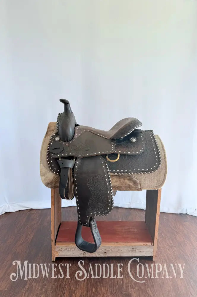 16” Western Buckstitch Ranch Saddle Floral Tooling Western Saddle