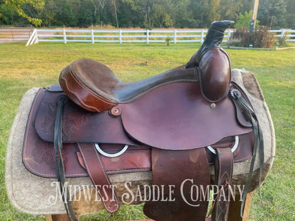 16” Western Roping Saddle W/ Leather Tooling - Fqhb