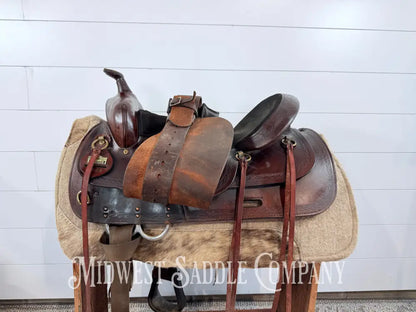 17” Big Horn Flex Tree Western Trail Saddle 1658 FQHB 7” Gullet - Western Saddle