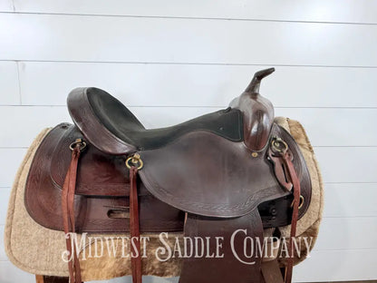 17” Big Horn Flex Tree Western Trail Saddle 1658 FQHB 7” Gullet - Western Saddle