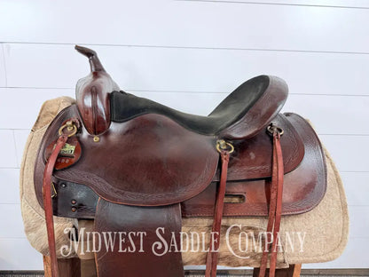 17” Big Horn Flex Tree Western Trail Saddle 1658 FQHB 7” Gullet - Western Saddle