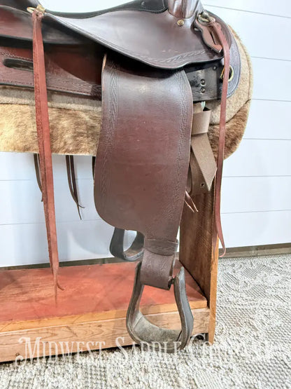 17” Big Horn Flex Tree Western Trail Saddle 1658 FQHB 7” Gullet - Western Saddle