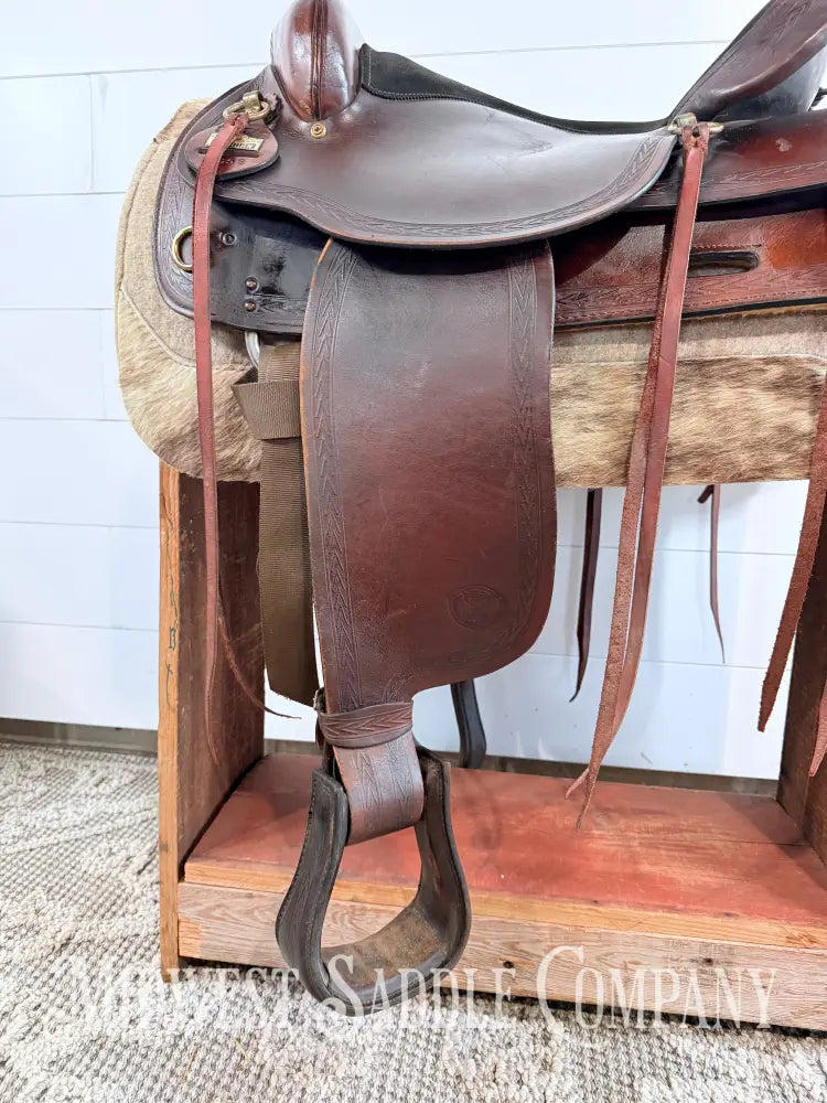 17” Big Horn Flex Tree Western Trail Saddle 1658 FQHB 7” Gullet - Western Saddle