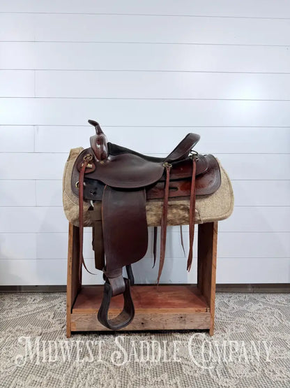 17” Big Horn Flex Tree Western Trail Saddle 1658 FQHB 7” Gullet - Western Saddle