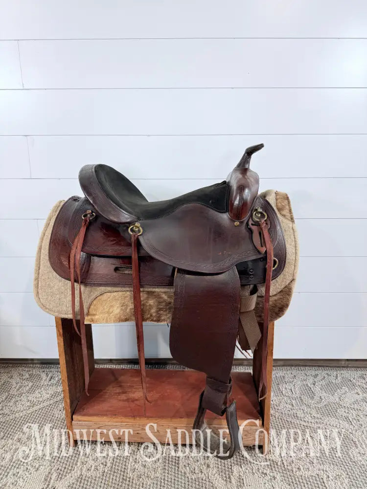 17” Big Horn Flex Tree Western Trail Saddle 1658 FQHB 7” Gullet - Western Saddle