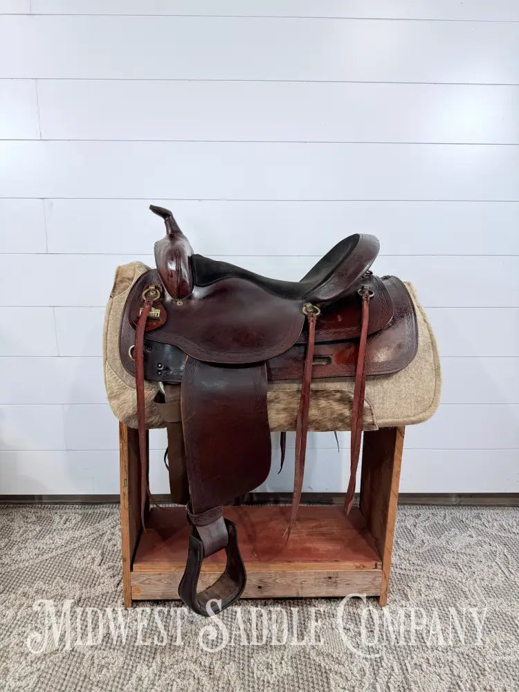17” Big Horn Flex Tree Western Trail Saddle 1658 FQHB 7” Gullet - Western Saddle