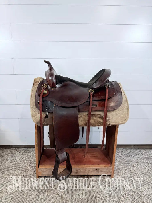 17” Big Horn Flex Tree Western Trail Saddle 1658 FQHB 7” Gullet - Western Saddle