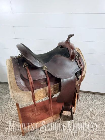 17” Big Horn Flex Tree Western Trail Saddle 1658 FQHB 7” Gullet - Western Saddle
