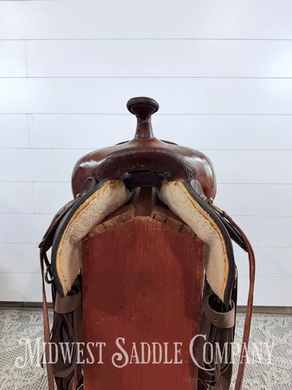 17” Big Horn Flex Tree Western Trail Saddle 1658 FQHB 7” Gullet - Western Saddle