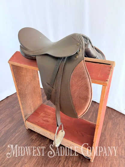 18” All Purpose English Saddle with Leathers & Irons Medium Wide Tree English Saddle